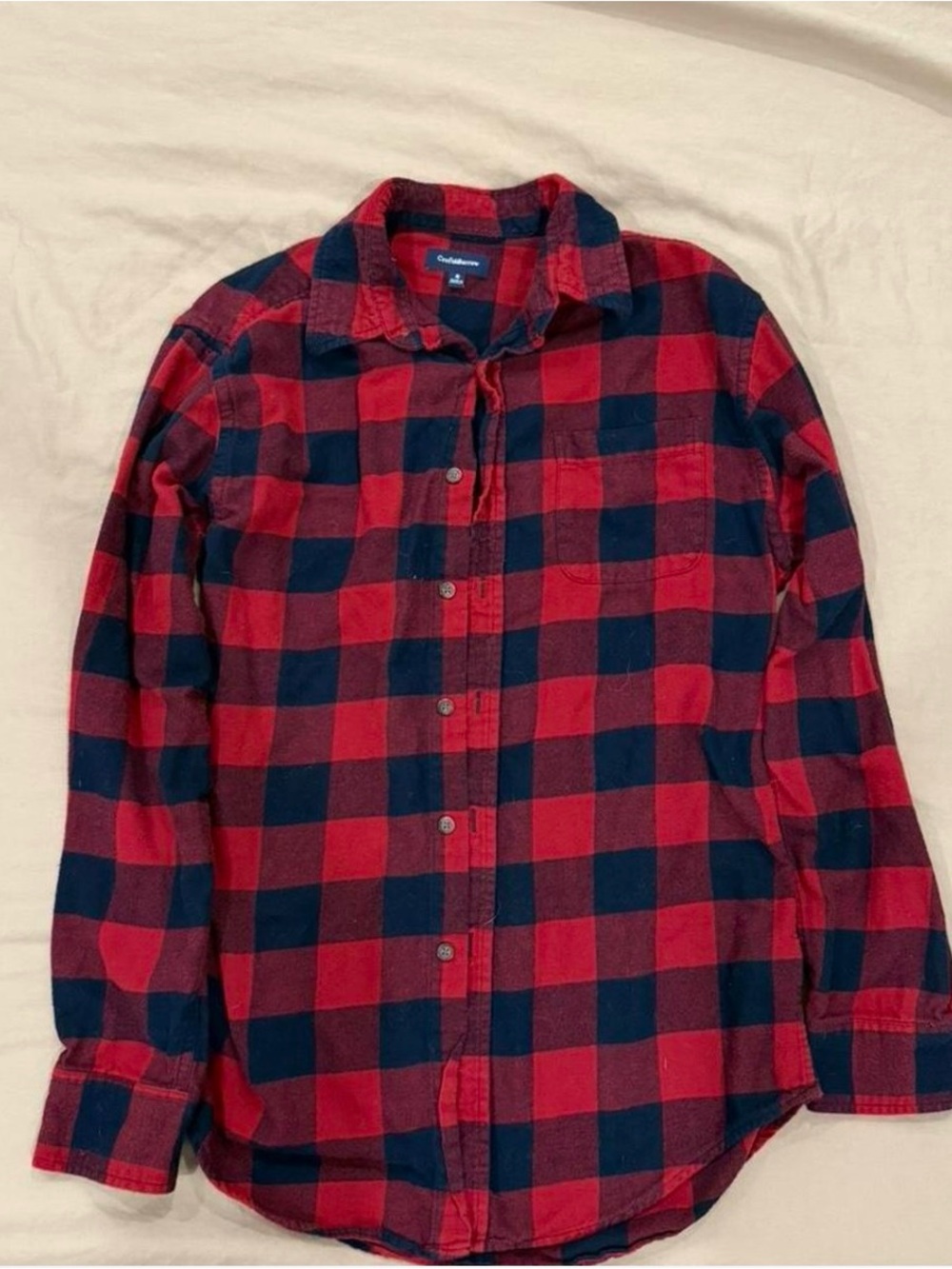 Croft & Barrow Men's Red and Black Plaid Flannel Shirt